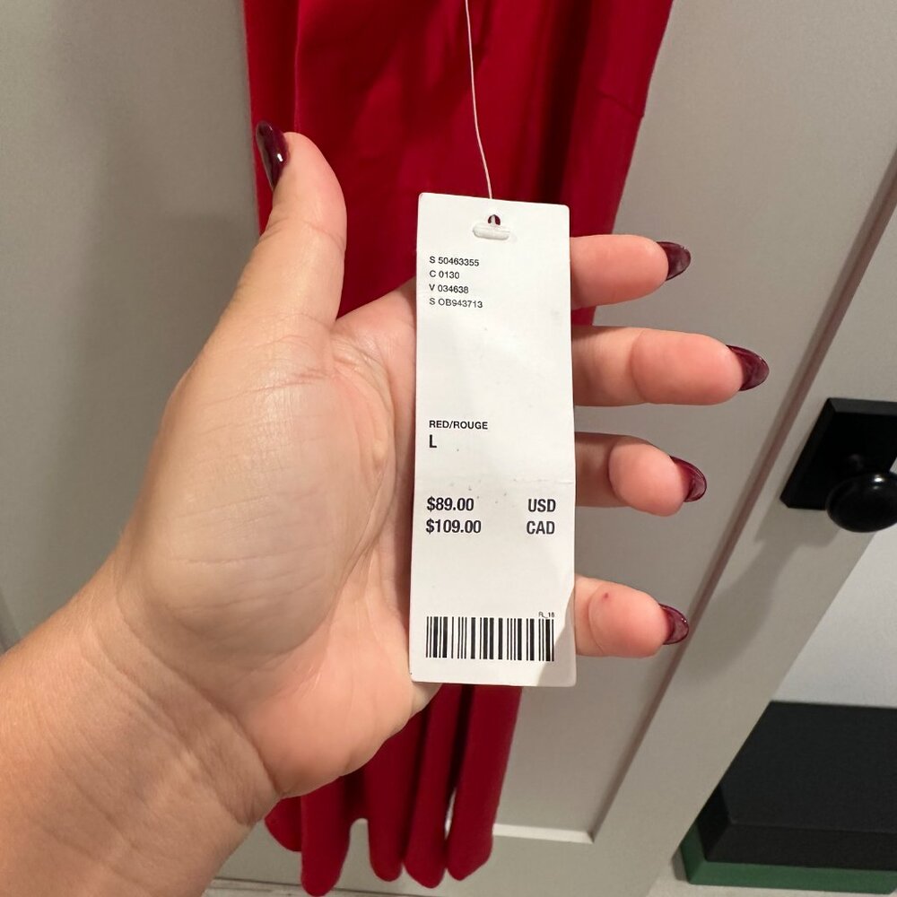 Urban Outfitters Red Satin Gown with Ruffle Detailing and Open Back - Picture 7 of 10